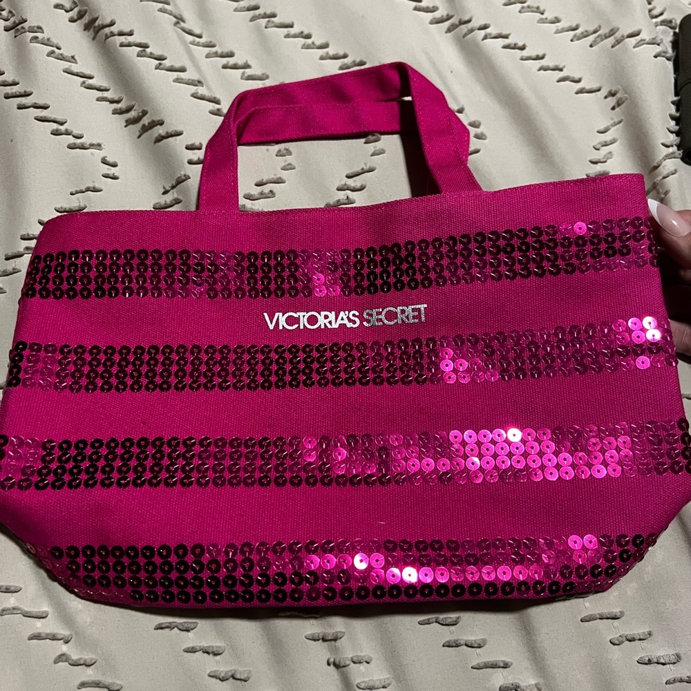 Victoria's Secret Fuchsia Sequin Mini Tote